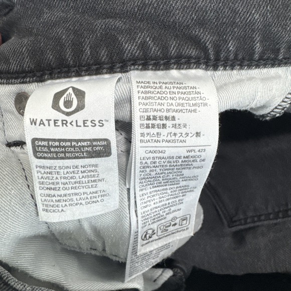 Levis 541 Jeans Mens 31x29 Big E Black Denim Athletic Taper Stretch Casual Hemed - Picture 12 of 12